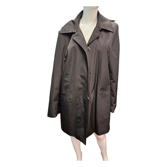 Calvin Klein Black Jacket Womens Size XL Spring Fall Raincoat - Picture 2 of 12